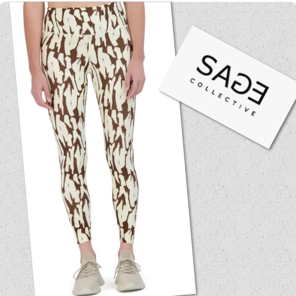 Sage Collective Leggings Womens Medium 7/8 High Waist Gym Yoga Athletic - NWT - Picture 1 of 6